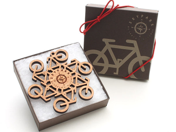 Skypark Custom Bike "Flake" Ornament - Nestled Pines - 2