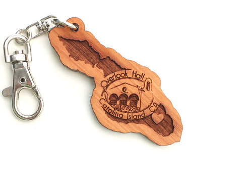 Overlook Hall Catalina Island Custom Key Chain - Nestled Pines
