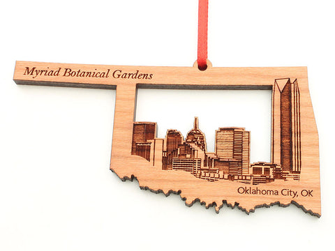 Myriad Botanical Gardens Oklahoma City Skyline State Insert Ornament