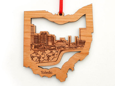 Toledo Ohio City Skyline Insert State Ornament