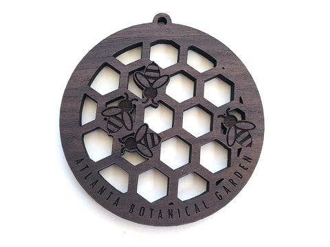Honeycomb with Bees Circle Ornament