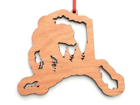Smiling Moose Alaska Ornament with Bear Insert - Nestled Pines