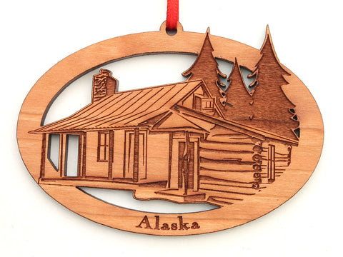Alaska Cabin Oval Ornament