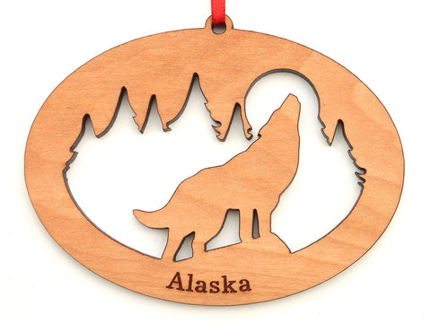 Alaska Howling Wolf Northwoods Ornament