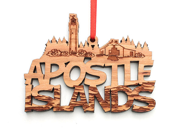 Apostle Island NLS Text Ornament ALT - Nestled Pines