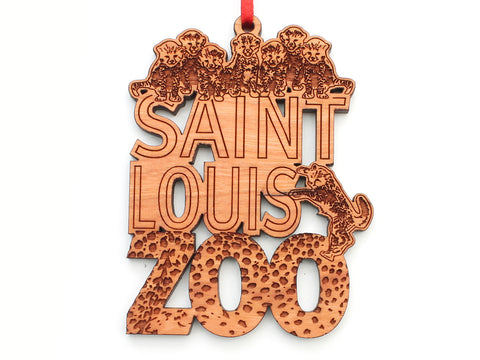 Saint Louis Zoo Cheetah Cubs Text Ornament