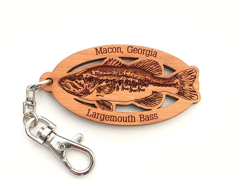Macon Georgia Largemouth Bass Custom Key Chain - Nestled Pines