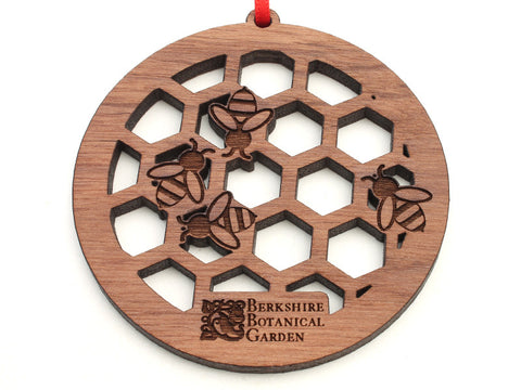 Berkshire Botanical Garden Honeycomb Honey Bee Ornament
