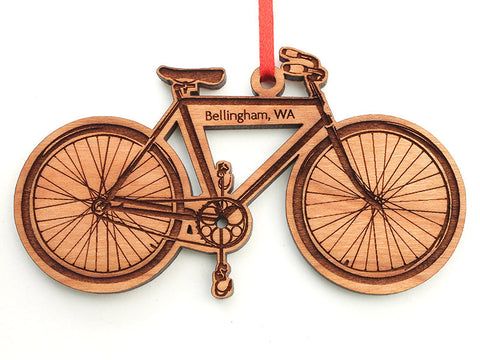 Village Books Bicycle Custom Engraved Ornament - Nestled Pines