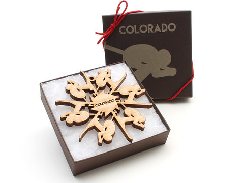Amore Fiore Skier Snowflake Ornament - Nestled Pines