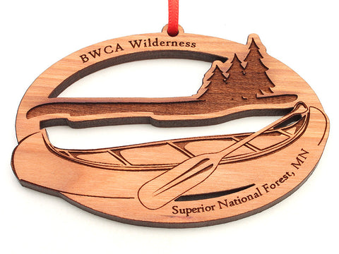 Superior National Forest Canoe Oval Ornament