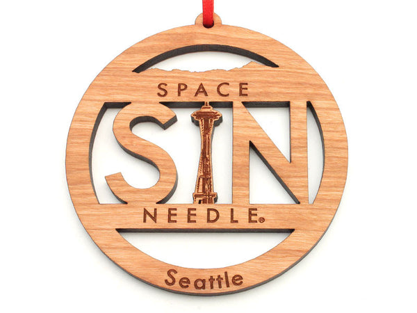 Space Needle SN Circle Ornament