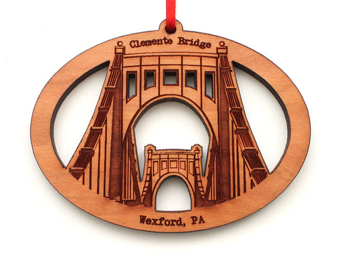 Clemente Bridge Wexford Pennsylvania Oval Ornament