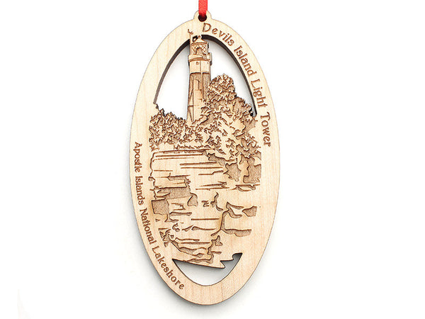 Apostle Island NLS Devils Island Light Tower Ornament - Nestled Pines