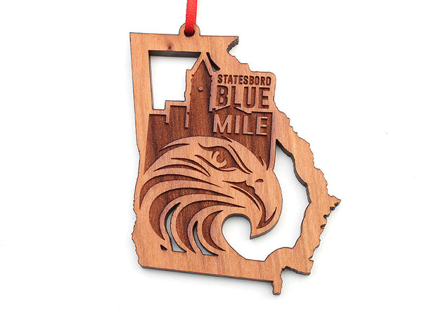 Georgia State Shape Statesboro Blue Mile Custom Ornament - Nestled Pines