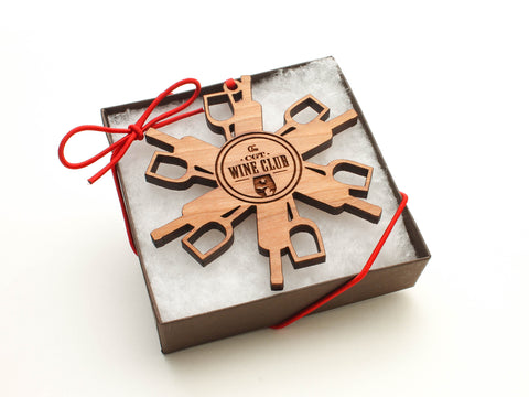 Grand Traverse Wine Bottle Snowflake Ornament Gift Box