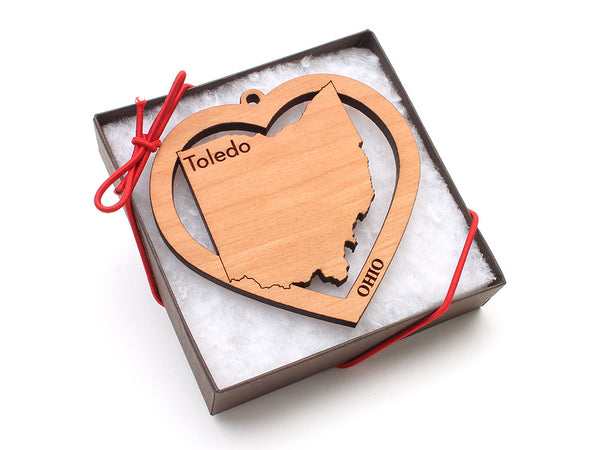 Taste of Toledo Heart Ohio Ornament - Nestled Pines