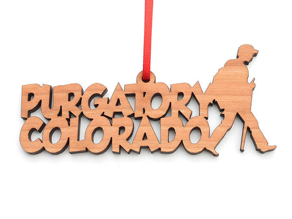 Purgatory Colorado Hiker Text Ornament