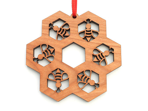Honey Bee Honeycomb Snowflake Tessellation Ornament - Nestled Pines
