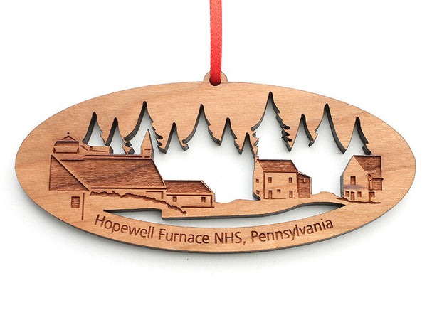 Hopewell Furnace NHS Custom Panaramic Ornament - Nestled Pines