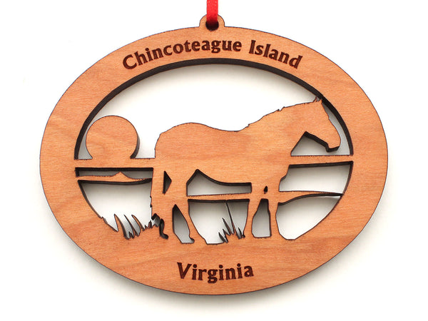 Assateague Island Horse Ornament Oval