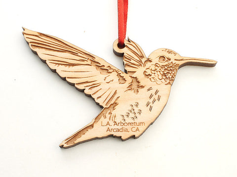 L. A. Arboretum Hummingbird Custom Engraved Ornament - Nestled Pines
