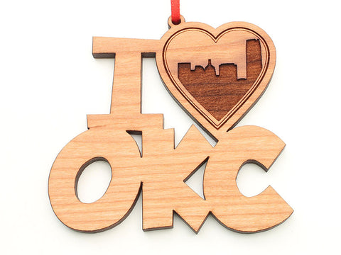 Oklahoma City I Heart OKC Ornament