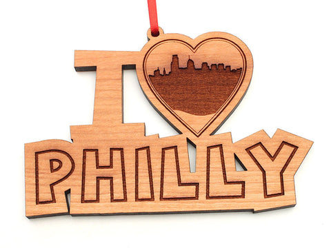 Philadelphia I Heart Philly City Skyline Ornament