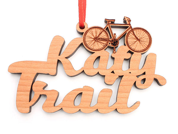 Katy Depot Bike Text Ornament Alt - Nestled Pines