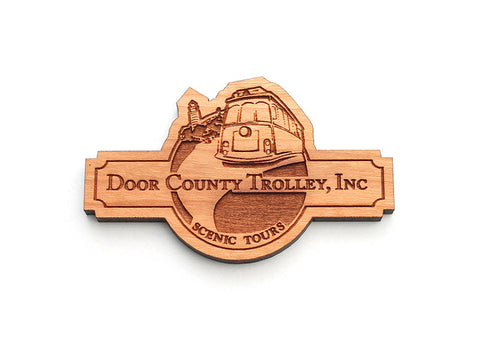 Door County Trolley Logo Magnet - Nestled Pines
