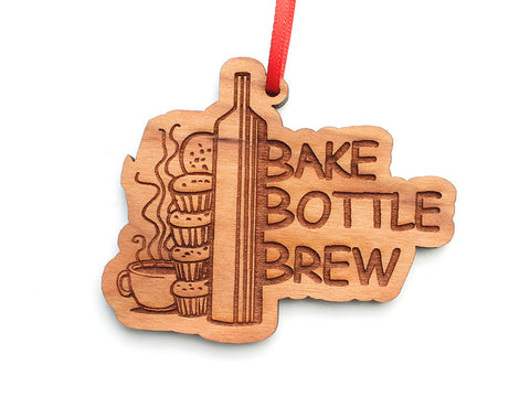 Bake Bottle Brew Logo Custom Ornament - Nestled Pines