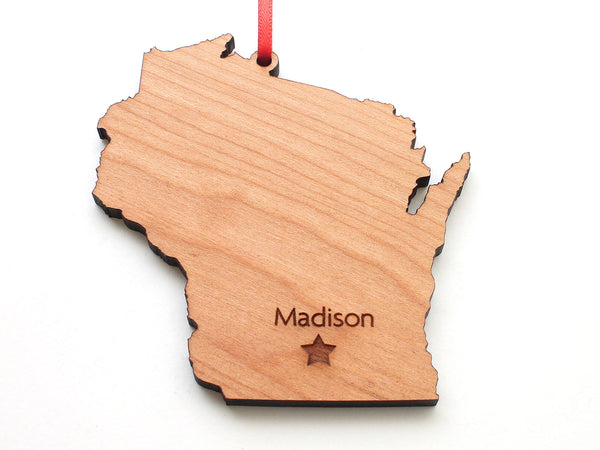 Madison Wisconsin State Star Ornament
