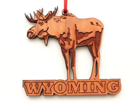 Moose Wyoming Text Ornament