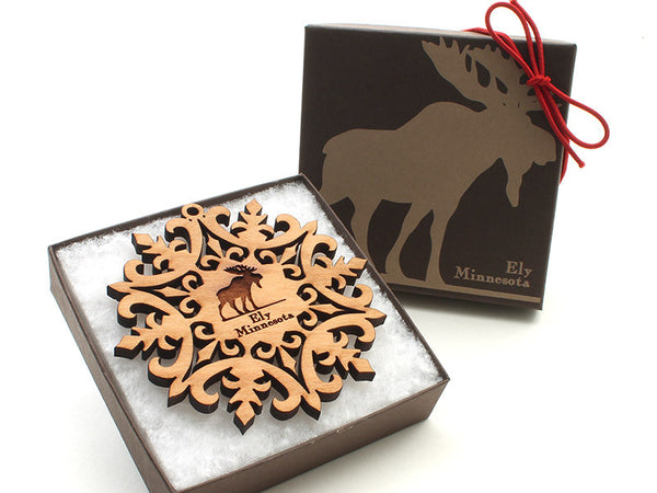 Mealey's Custom Moose Snowflake Ornament - Nestled Pines