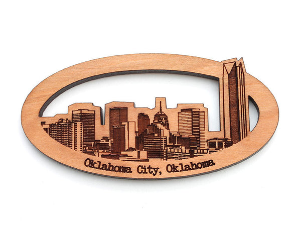 Oklahoma City Skyline Oval Panoramic Magnet