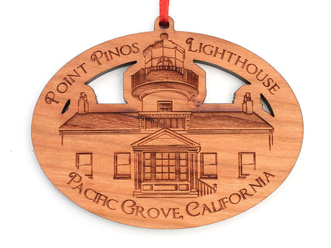 Point Pinos Lighthouse Oval Ornament - Nestled Pines