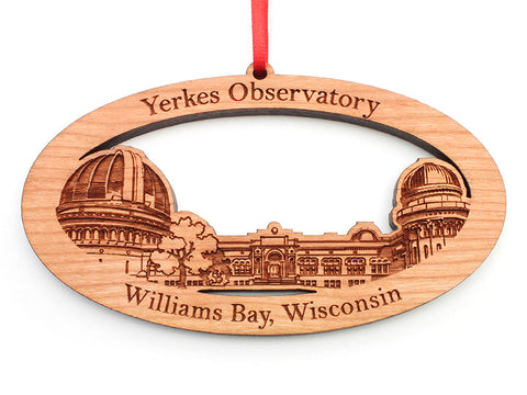 Yerkes Observatory Panoramic View Custom Oval Ornament - Nestled Pines