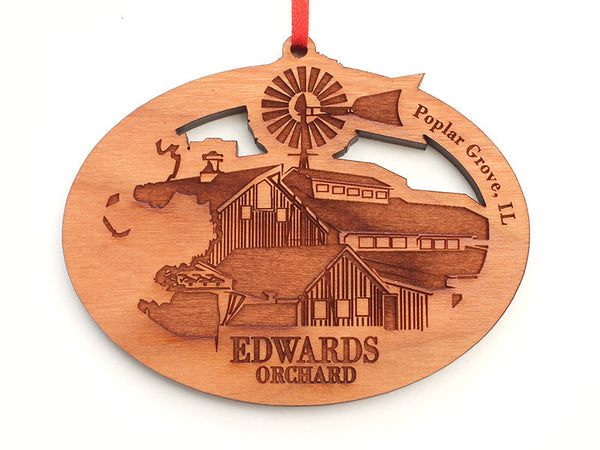Edwards Orchard Custom Farm Oval Ornament - Nestled Pines