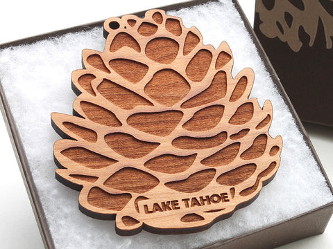Lake Tahoe Pine Cone Ornament - Nestled Pines - 1