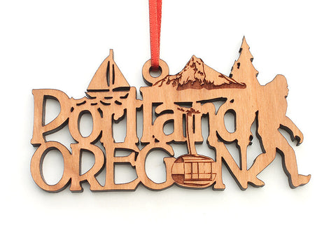 Portland Oregon Text Ornament Ornament - Nestled Pines