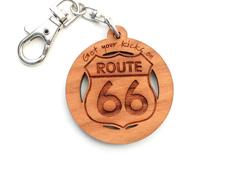 On The Corner Get Your Kicks on Route 66 Custom Key Chain - Nestled Pines