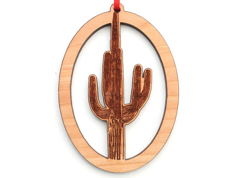 Saguaro Cactus Oval Ornament