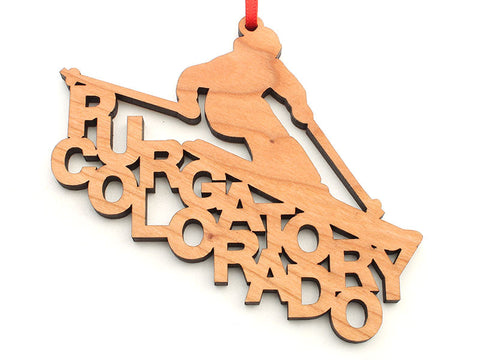 Purgatory Colorado Skier Text Ornament