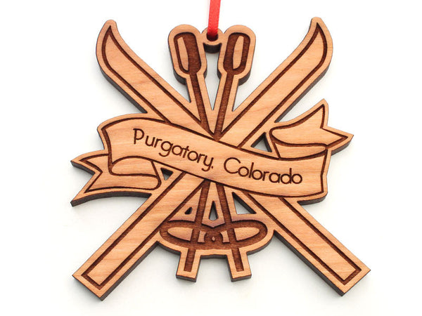 Purgatory Colorado Skis and Poles Ornament