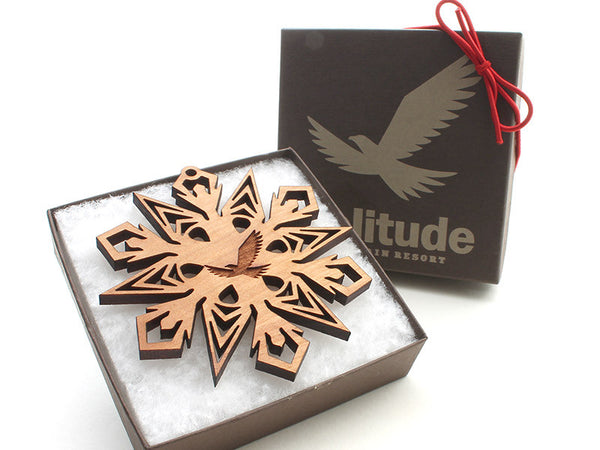 Solitude Detailed Snowflake Custom Engraved Ornament - Nestled Pines - 2