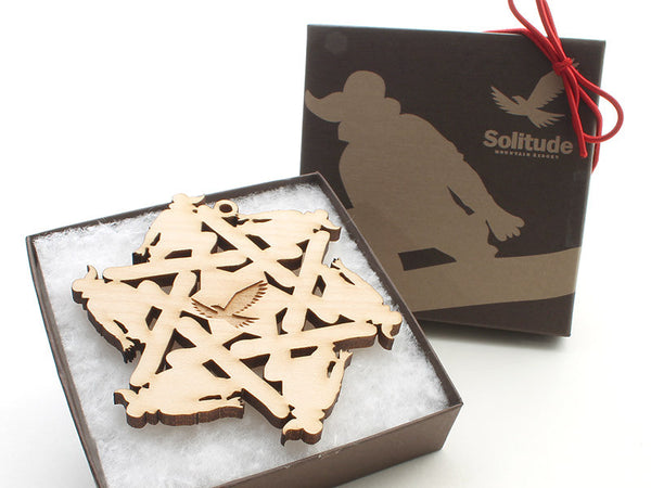 Solitude Girl Boarder Flake Custom Engraved Ornament - Nestled Pines - 2