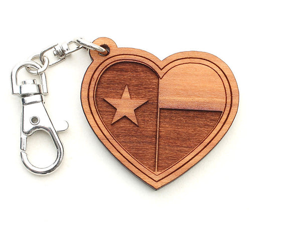 Lone Star Texas Flag Heart Key Chain