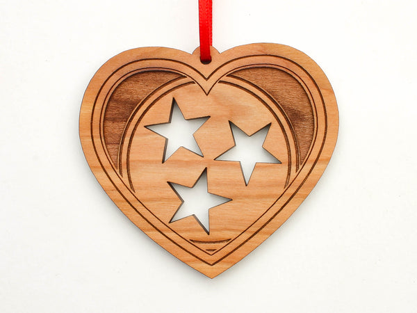 Old Glory Distilling Tennessee Flag Heart Ornament