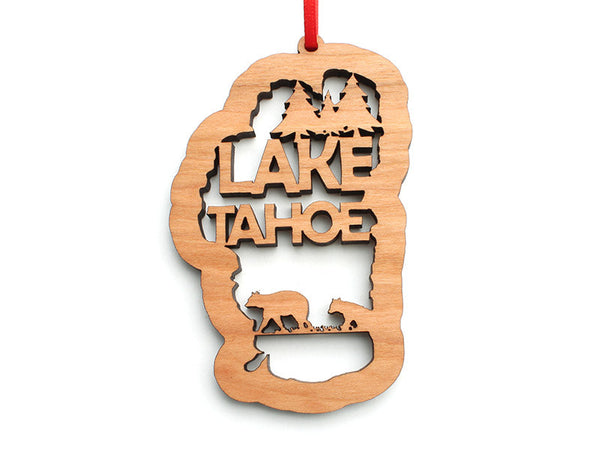 Lake Tahoe Text Ornament - Nestled Pines