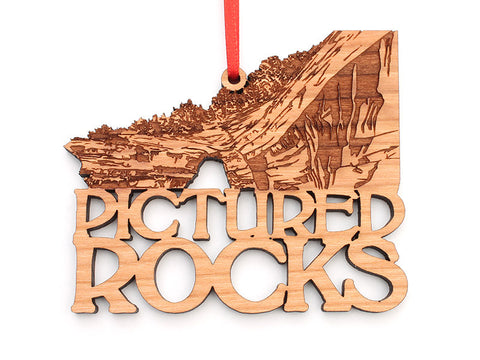 Pictured Rocks Custom Text Ornament - Nestled Pines